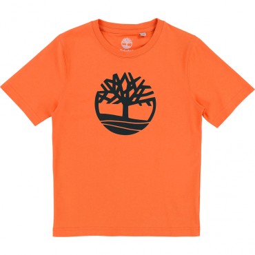 Pomarańczowy t-shirt chłopięcy Timberland 001779