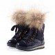 Zimowe buty dziewczęce z naturalnym futrem Jog Dog 002288 a - ekskluzywne obuwie dla dzieci