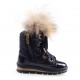 Ocieplone buty dziewczęce z naturalnym futrem Jog Dog 002288 c - zimowe obuwie dziecięce