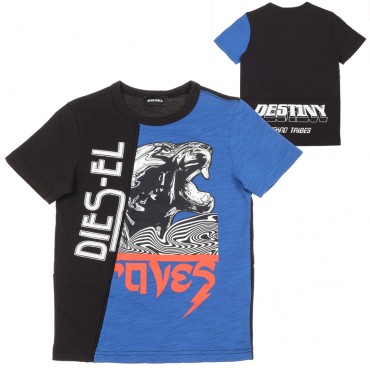 Koszulka chłopięca w stylu rockowym Diesel 002453
