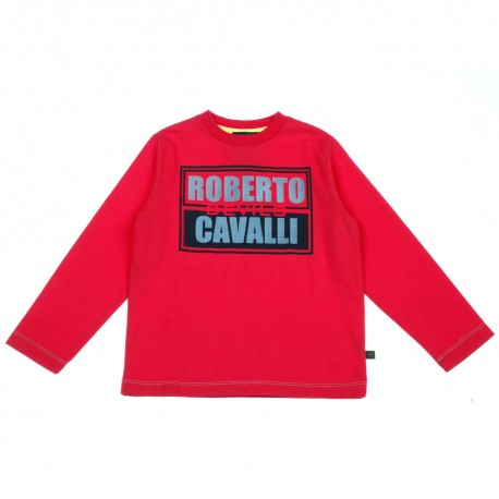 Czerwona koszulka chłopięca Roberto Cavalli 003405 A