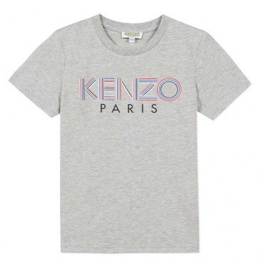 Szary t-shirt chłopięcy logo Kenzo Kids 003452