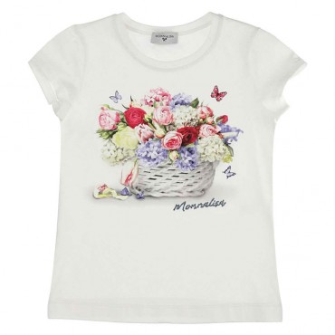 T-shirt dziewczęcy kosz kwiatów Monnalisa 003461