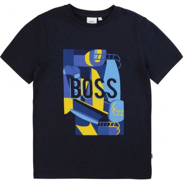 Koszulka chłopięca z nadrukiem Hugo Boss 003621