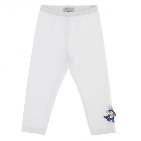 Białe legginsy dziewczęce Monnalisa 003639 A