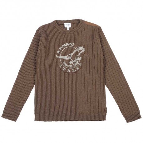 Oliwkowy sweter dla chłopca Armani Junior - oryginalne ubrania dla dzieci - 003717  A