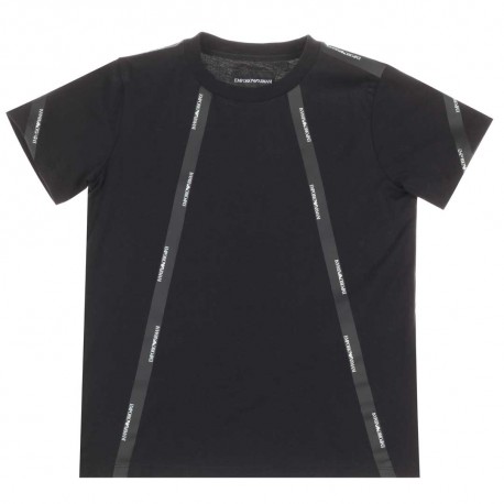 Czarny t-shirt dla dzieci Emporio Armani - ubrania dla chłopców - 003744 A