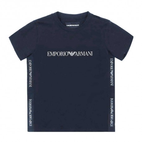 Granatowy t-shirt dla dziecka Armani 003747 A - ekskluzywne ubrania dla dzieci
