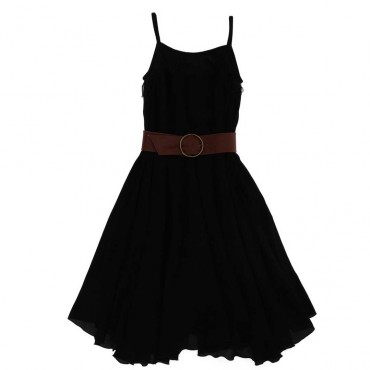Czarna sukienka dla nastolatki Monnalisa 003772