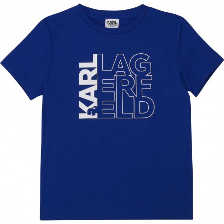 Kobaltowy t-shirt chłopięcy Karl Lagerfeld 003974 A