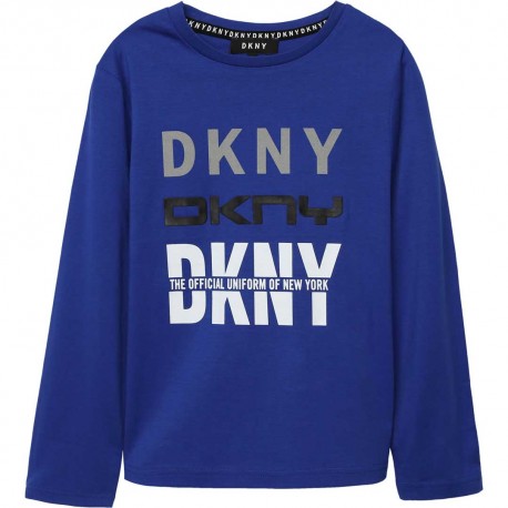 Kobaltowa koszulka dla chłopca DKNY 004028 A