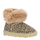 Zimowe buty dla dziewczynki Monnalisa 004050 - modne śniegowce w panterkę