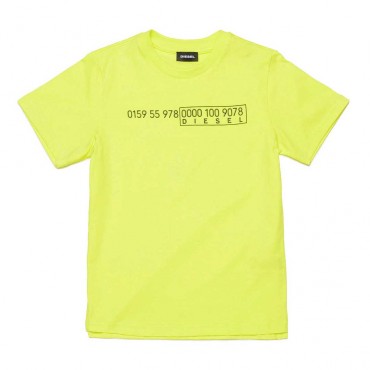 Jaskrawożółty t-shirt dla dziecka Diesel 004076