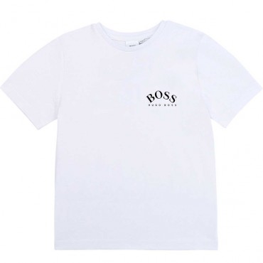 Biały t-shirt dla chłopca Hugo Boss 004111