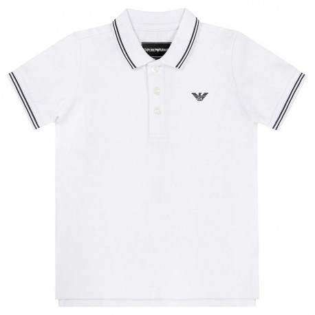 Biała koszulka polo dla chłopca Armani 004218 A