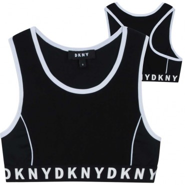 Czarny top dla dziewczynki DKNY 004258 - ubrania i obuwie dla dzieci - sklep internetowy