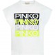 Biały t-shirt dziewczęcy z nadrukiem Pinko 004319 - ubrania dla nastolatek - sklep internetowy euroyoung.pl