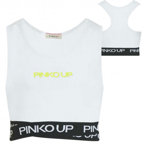 Biały crop top dziewczęcy Pinko Up 004323 - ubrania dla dzieci - sklep internetowy euroyoung.pl