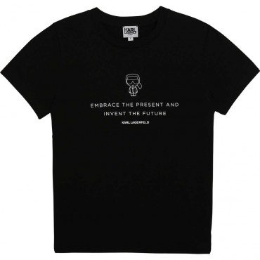 Czarny t-shirt chłopięcy Karl Lagerfeld 004339 - ubrania dla dzieci - sklep internetowy euroyoung.pl