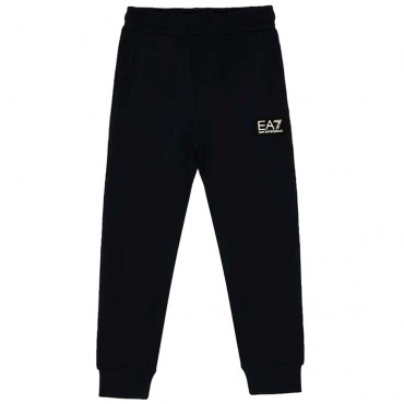 Czarne spodnie dresowe dla chłopca EA7 004345