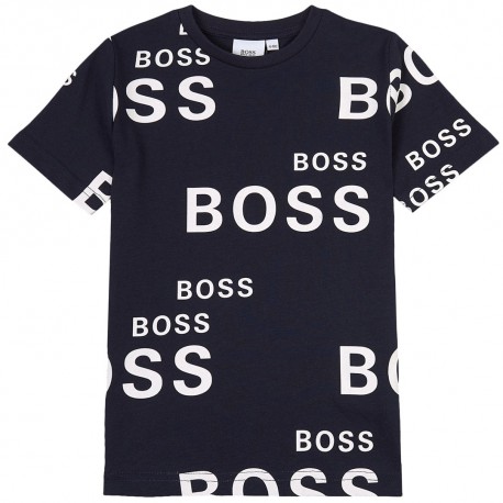 T-shirt chłopięcy all over print Hugo Boss 004350 - ekskluzywne ubrania dla dzieci - sklep internetowy euroyoung.pl