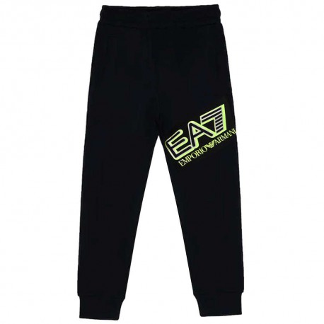 Czarne sportowe spodnie chłopięce EA7 004383 - ubrania dla dzieci - sklep internetowy euroyoung.pl