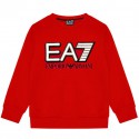 Czerwona bluza dla chłopca z logo EA7 004384