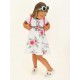 Sukienka w kwiaty dla dziewczynki Monnalisa 004422 - stylowe sukienki dziecięce - sklep internetowy