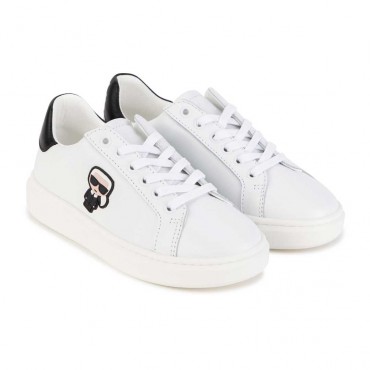 Białe sneakersy dla dziecka Karl Lagerfeld 004460 - markowe obuwie dla dzieci