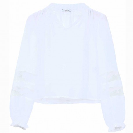 Biała bluzka dla dziewczynki Liu Jo 004475 - odzież dla dzieci i niemowląt- sklep online