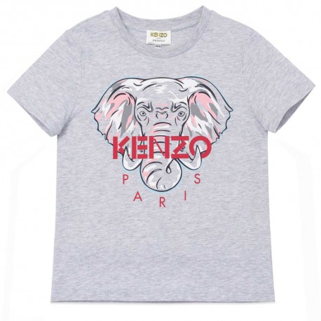 Szary t-shirt dla dziecka Kenzo Kidswear 004484 - bluzki dla dziewczynek - sklep internetowy