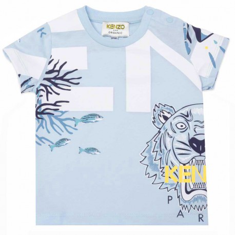 Niebieska koszulka niemowlęca Kenzo 004497 - ubranka dla niemowląt i małych dzieci