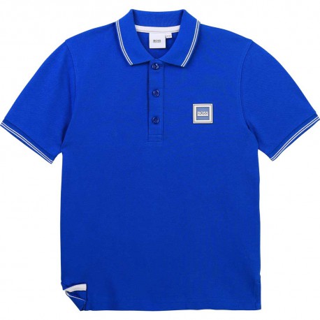 Niebieska koszulka polo dla chłopca Boss 004525 - odzież dla dzieci - sklep internetowy