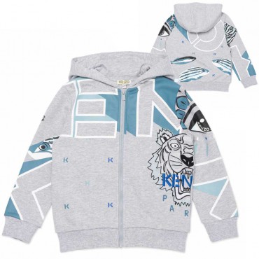 Chłopięca bluza z kapturem Kenzo 004540 - oryginalne ubrania dla dzieci - sklep internetowy