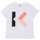 Koszulki dziewczęce z monogramem Kenzo 004547 - ekskluzywna odzież dla dzieci - sklep internetowy