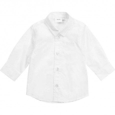 Biała koszula niemowlęca Hugo Boss 004556 - eleganckie ubranka do chrztu - sklep internetowy
