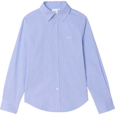 Niebieska koszula dla chłopca Hugo Boss 004557 - eleganckie ubrania dla dzieci - sklep internetowy