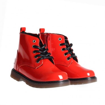 Czerwone trzewiki dla dziewczynki Armani Junior ZE522 - oryginalne buty dla dzieci - sklep internetowy euroyoung.pl