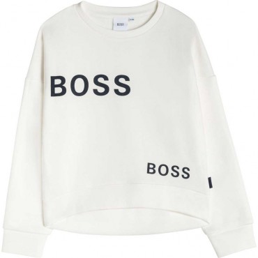 Bluza dziewczęca off white Hugo Boss 004623 - ekskluzywna odzież dla dzieci i młodzieży - sklep internetowy euroyoung.pl