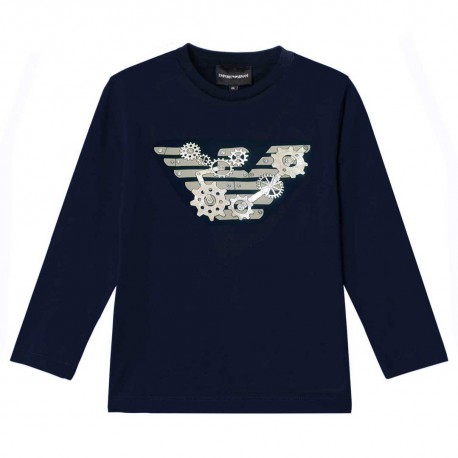 Granatowa koszulka chłopięca Emporio Armani 004626 - oryginalne ubrania dla dzieci i nastolatków - sklep internetowy euroyoung.p