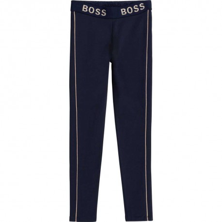 Granatowe legginsy dla dziecka Hugo Boss 004630 - oryginalne ubrania dla dziewczynki - sklep internetowy euroyoung.pl