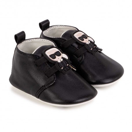 Czarne buciki niemowlęce Karl Lagerfeld 004640 - ekskluzywne niechodki - obuwie dla niemowląt - sklep internetowy euroyoung.pl