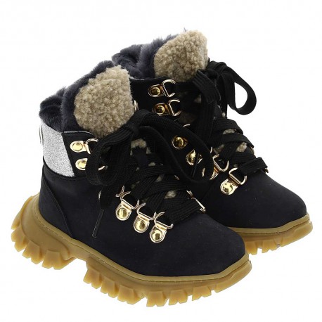 Masywne botki dla dziewczynki Monnalisa 004650 - ciepłe buty dla dzieci - sklep internetowy euroyoung.pl