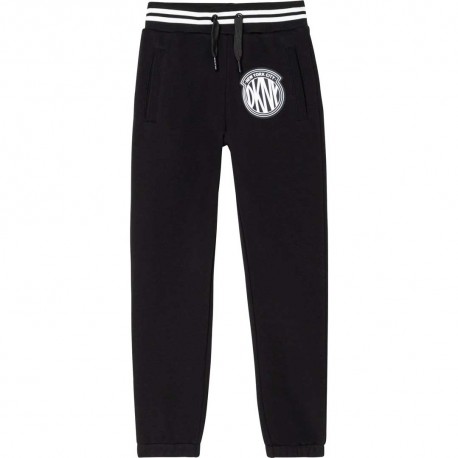 Czarne spodnie sportowe dla dziewczyny DKNY 004666 - ekskluzywna odzież dla dziewczynek i nastolatek - sklep online euroyoung.pl