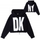 Czarna bluza z kapturem dla dziewczyny DKNY 004667 - ekskluzywne ubrania dziecięce i młodzieżowe - sklep internetowy euroyoung.p