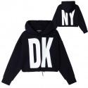 Czarna bluza z kapturem dla dziewczyny DKNY 004667