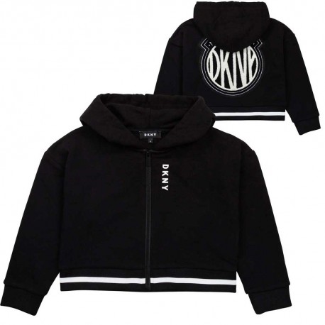 Czarna bluza dla dziewczynki Mini Me DKNY 004668 - ekskluzywne ubrania dla dzieci - sklep internetowy
