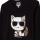 Czarna bluzka dziewczęca Karl Lagerfeld 004673 - stylowe ubrania dziecięce i młodzieżowe - sklep online euroyoung.pl