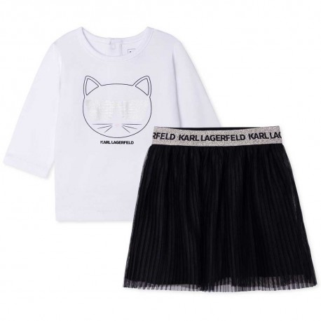 Komplet niemowlęcy dla dziewczynki Karl Lagerfeld 004680 - ekskluzywne ubranka dla niemowląt i małych dzieci - sklep internetowy