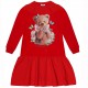 Czerwona sukienka dla dziewczynki Monnalisa 004701 - ekskluzywne sukienki dziewczęce - sklep z ubraniami dla dzieci i niemowląt 